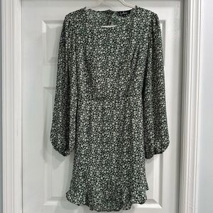 Lulu’s This is a Lulus Blooming Darlin' Green Floral Print Ruffled Mini Dress.